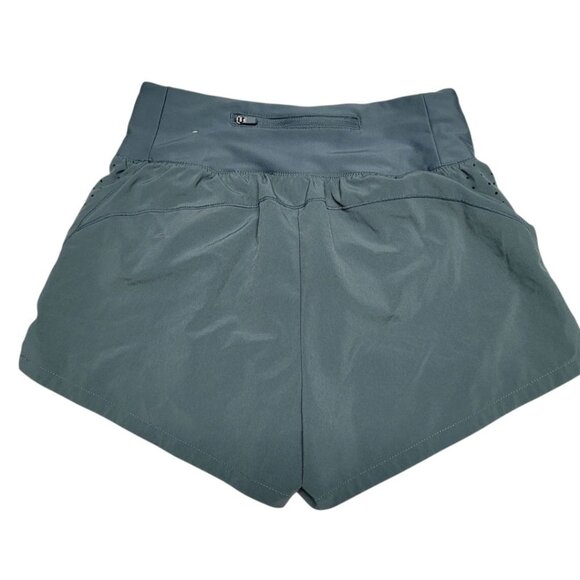 H&M Shorts Mesh Zip Drawstring Athletic Summer Womens XS Blue Green Tiny Small - Picture 2 of 10